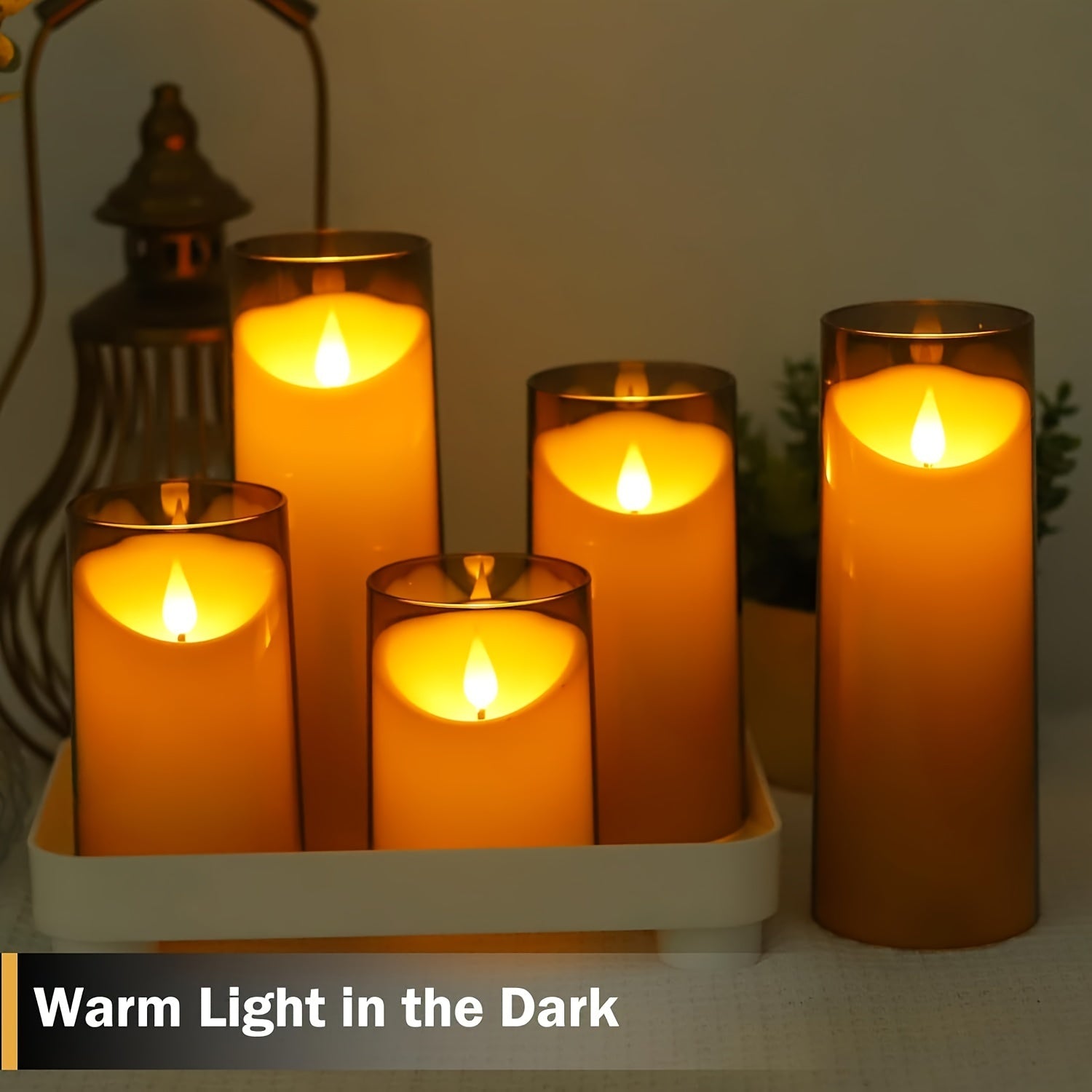 3 pezzi di Candele LED con Telecomando - Con Funzione Timer e Sensore Infrarossi, Grigio
