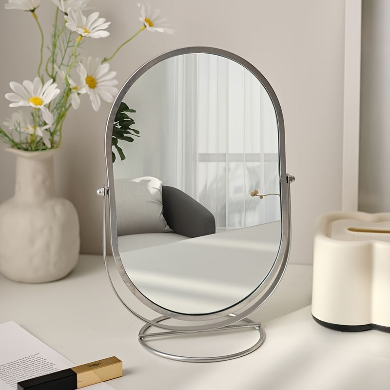 360° Roterende Make-up Spiegel – IJzeren Frame, Compact en Draagbaar, Geen Stroom Nodig