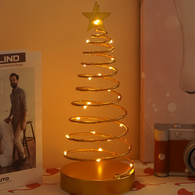 StarGlow - LED Sterboom Tafellamp, Batterijgevoed en Roestbestendig