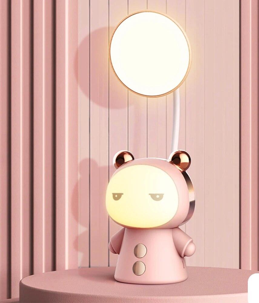 GlowKids - LED Cartoon Tafellamp voor Kinderen – Dimbaar Nachtlampje met USB Opladen, Creatief Design