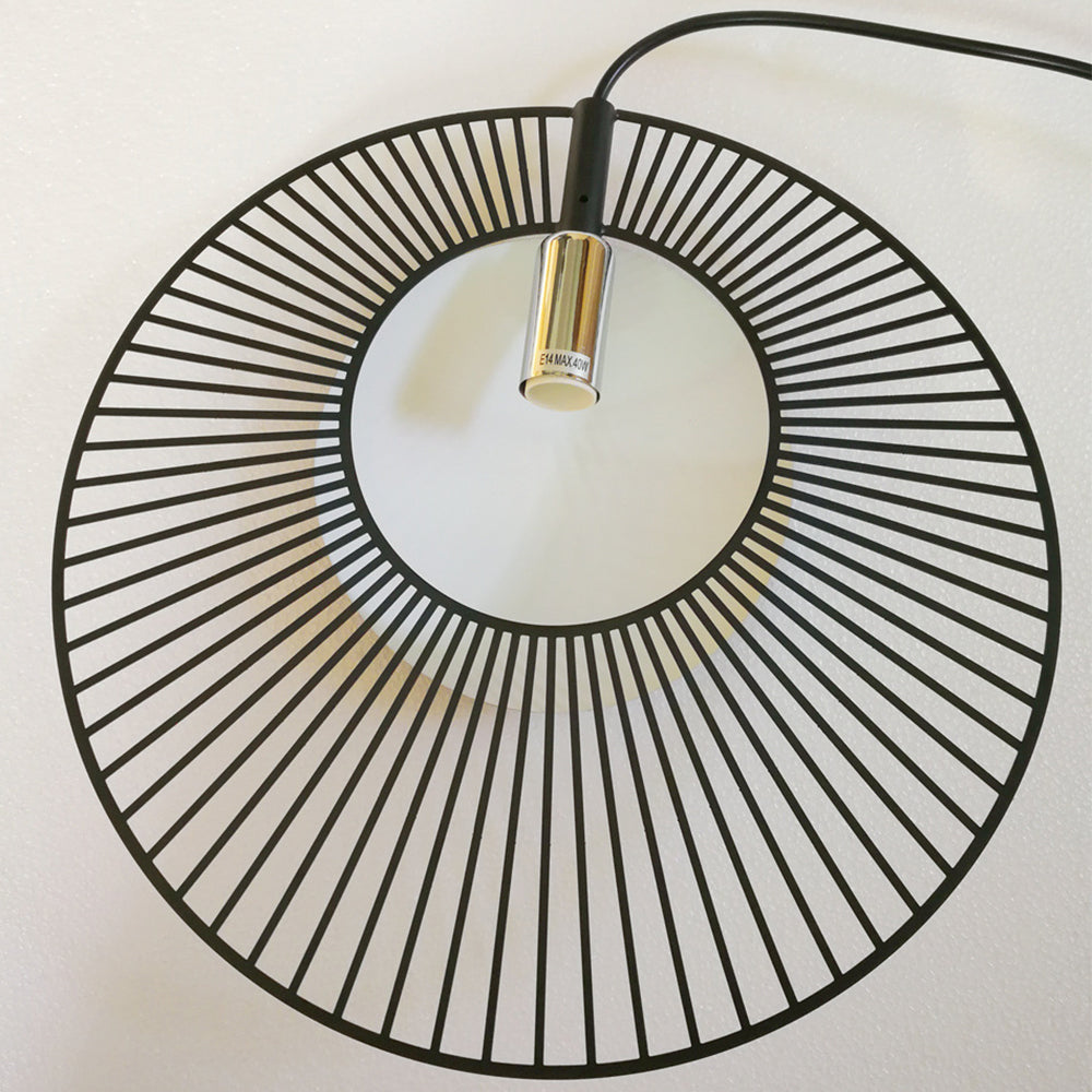 Lampada a sospensione minimalista in metallo nero per sala da pranzo