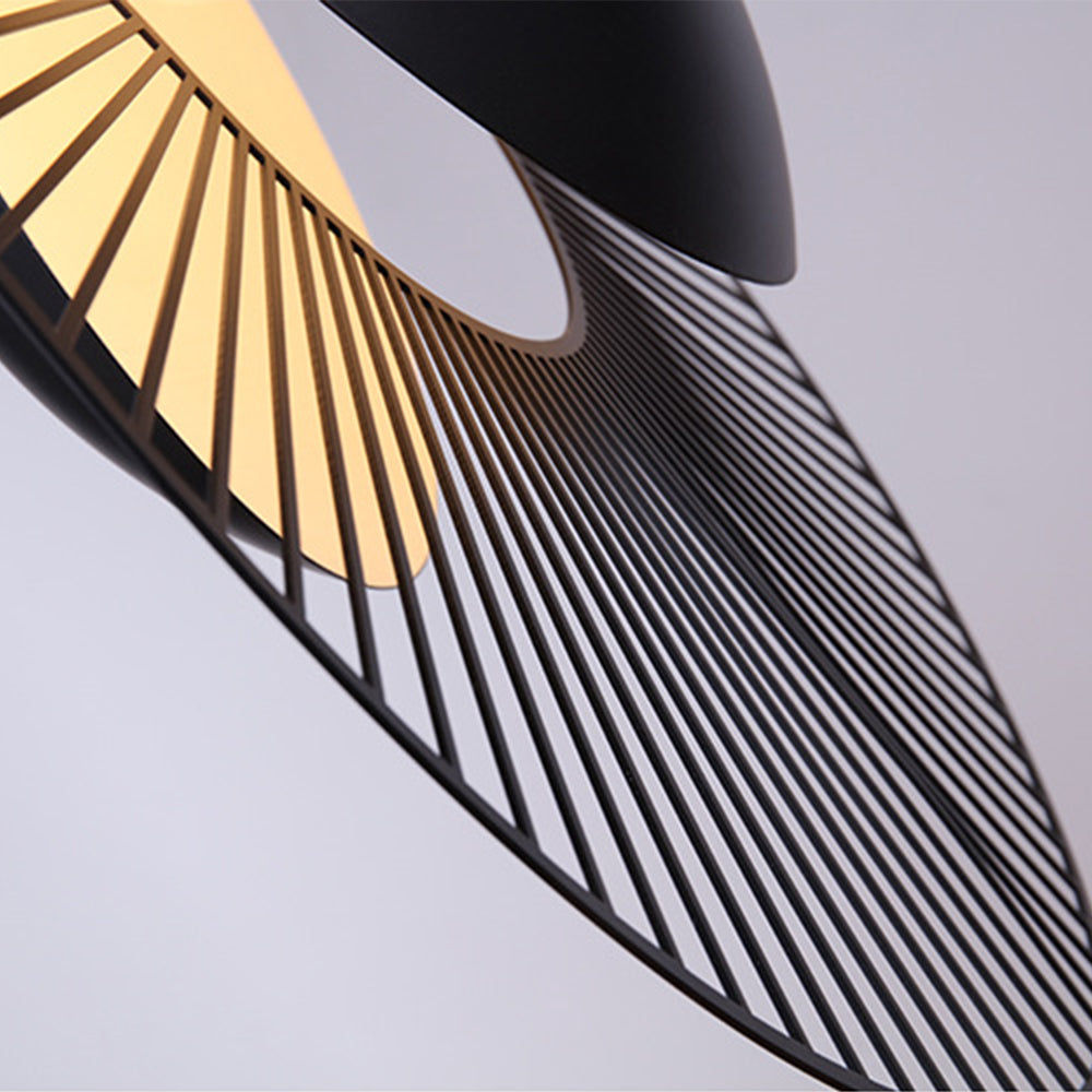 Lampada a sospensione minimalista in metallo nero per sala da pranzo