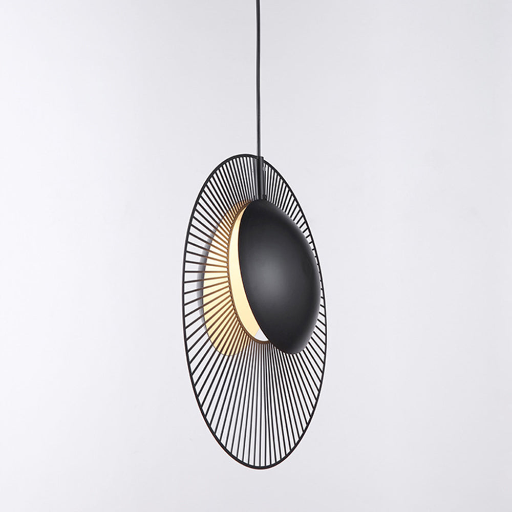 Lampada a sospensione minimalista in metallo nero per sala da pranzo