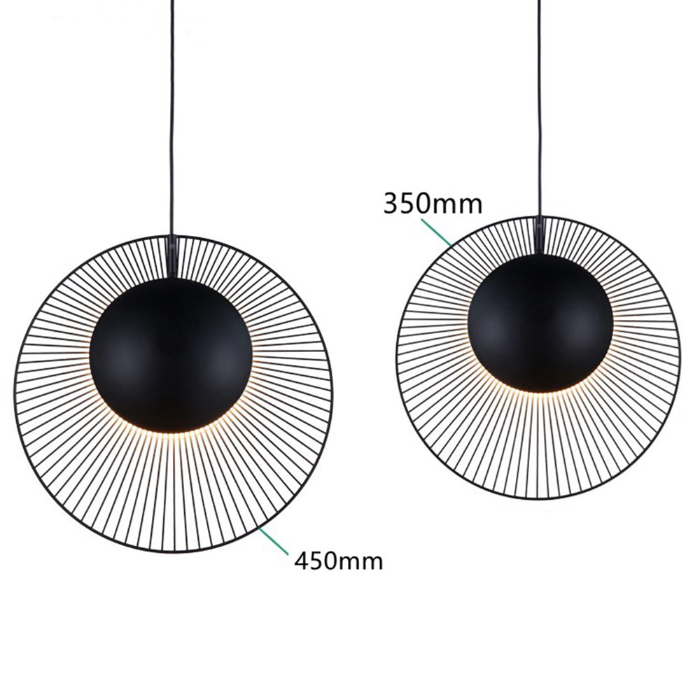Lampada a sospensione minimalista in metallo nero per sala da pranzo
