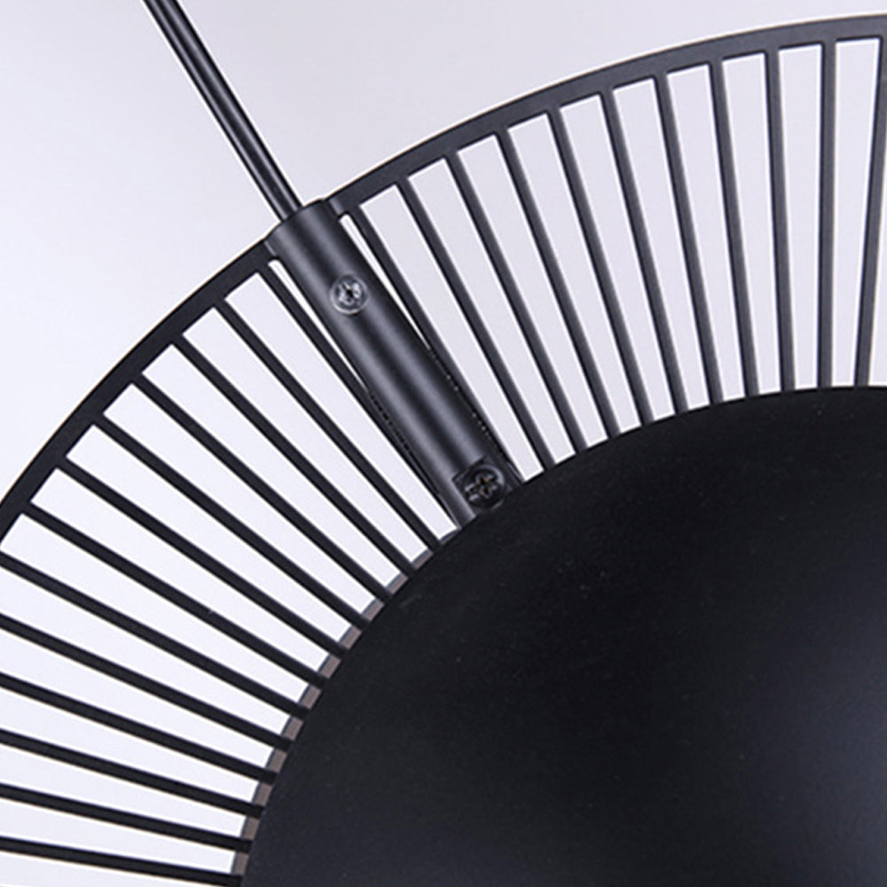 Lampada a sospensione minimalista in metallo nero per sala da pranzo