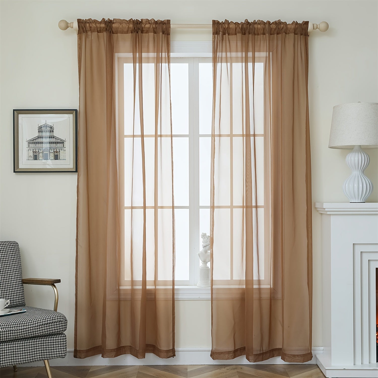Semi-transparante Gordijnen - 2-pack Lichte en Ademend Polyester Gordijnen voor Slaapkamer en Terrasdeuren