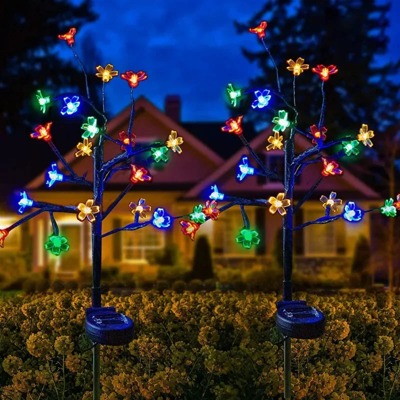 LumiBlossom - Solar LED String Light with Peach Blossom – Weatherproof & Energy Efficient