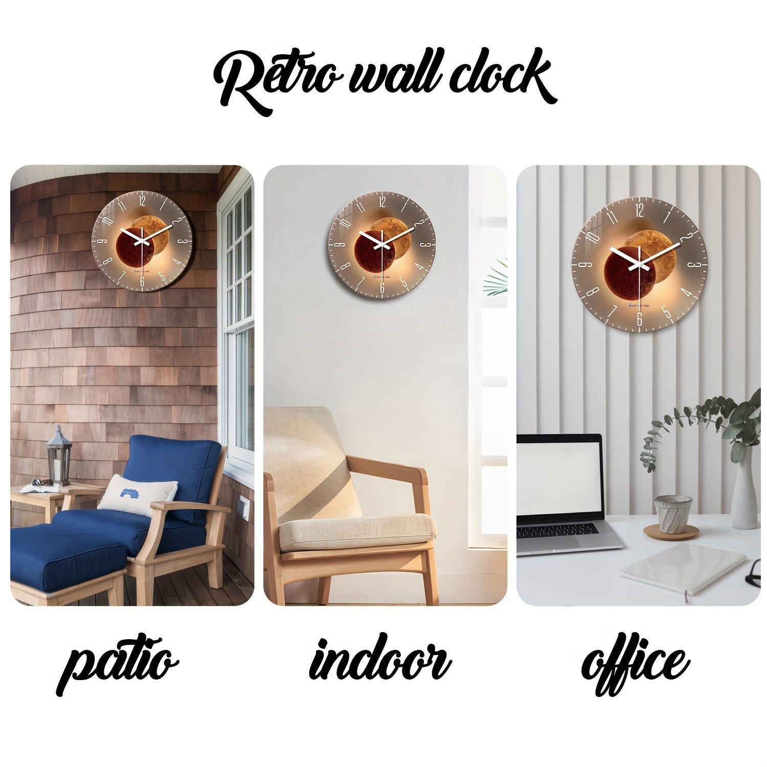 CosmicLight - Stille Ronde Wandklok met Planeetontwerp