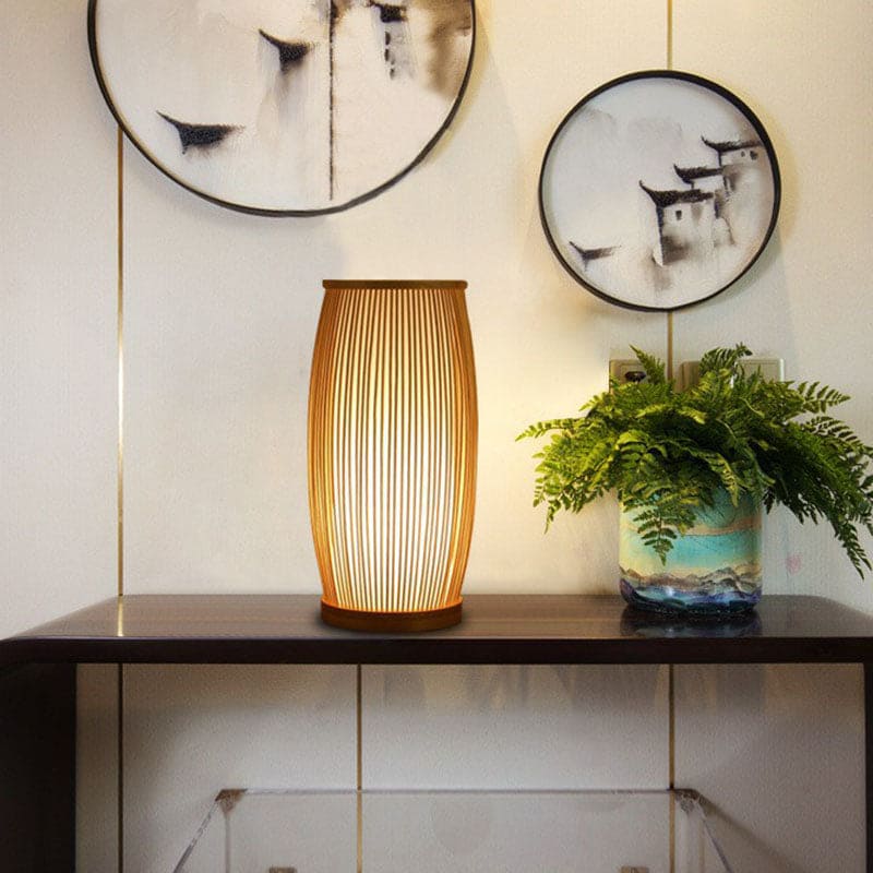 BambooGlow - Bamboe Tafellamp Nachtlampje – Stijlvolle Houten Lamp