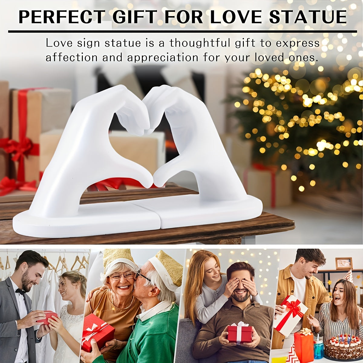 GoldenHeart - Set di 2 Fermalibri - Scultura d'Arte Moderna per Decorazione della Casa