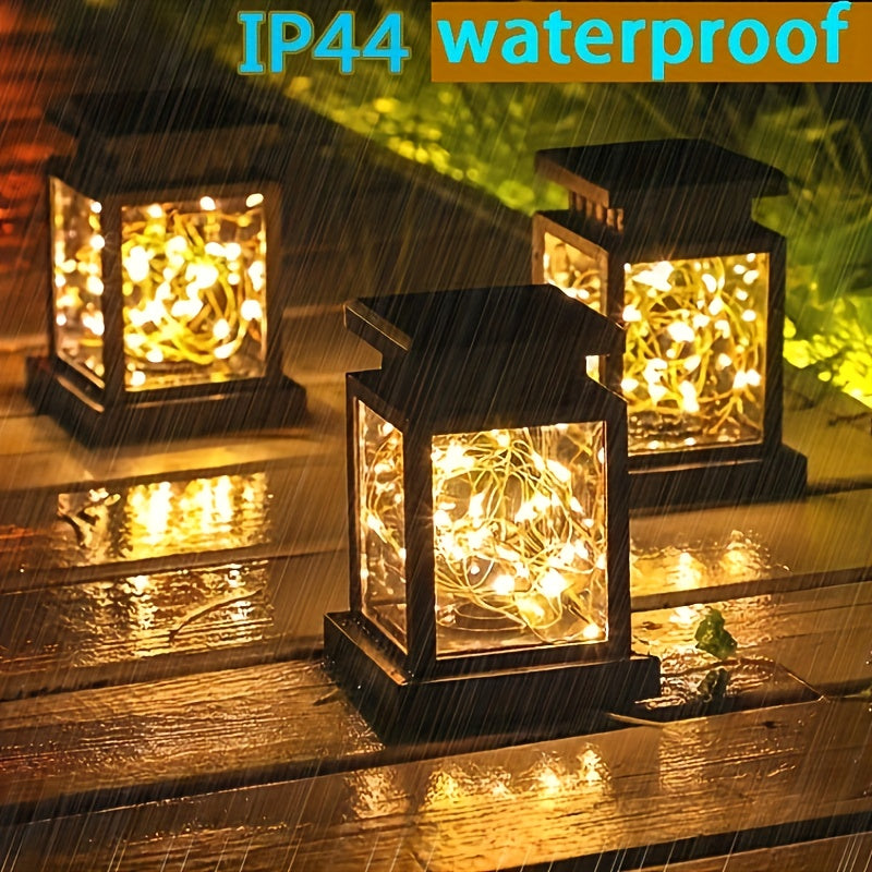 SolarLantern - 1/3/4 Pezzi Lanterne Solari Appese Impermeabili, Decorazioni da Giardino e Addobbi Natalizi