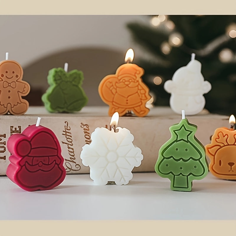 AromaGift - 4 Stuks Kerstthema Aromatherapiekaarsen Set