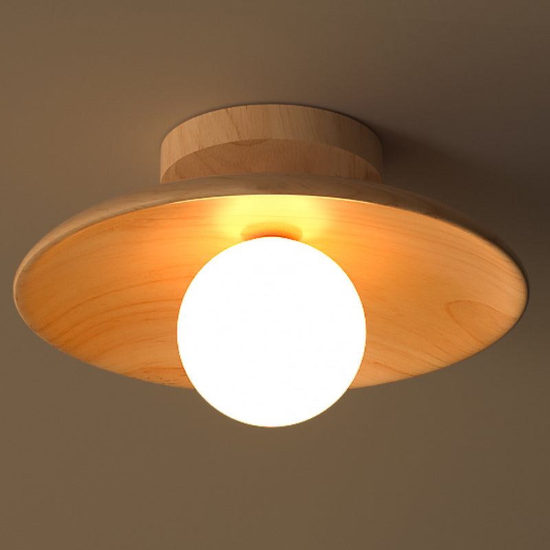 Elegante Holzdecklampe, Halbinstallationswandlampe mit 1 Licht
