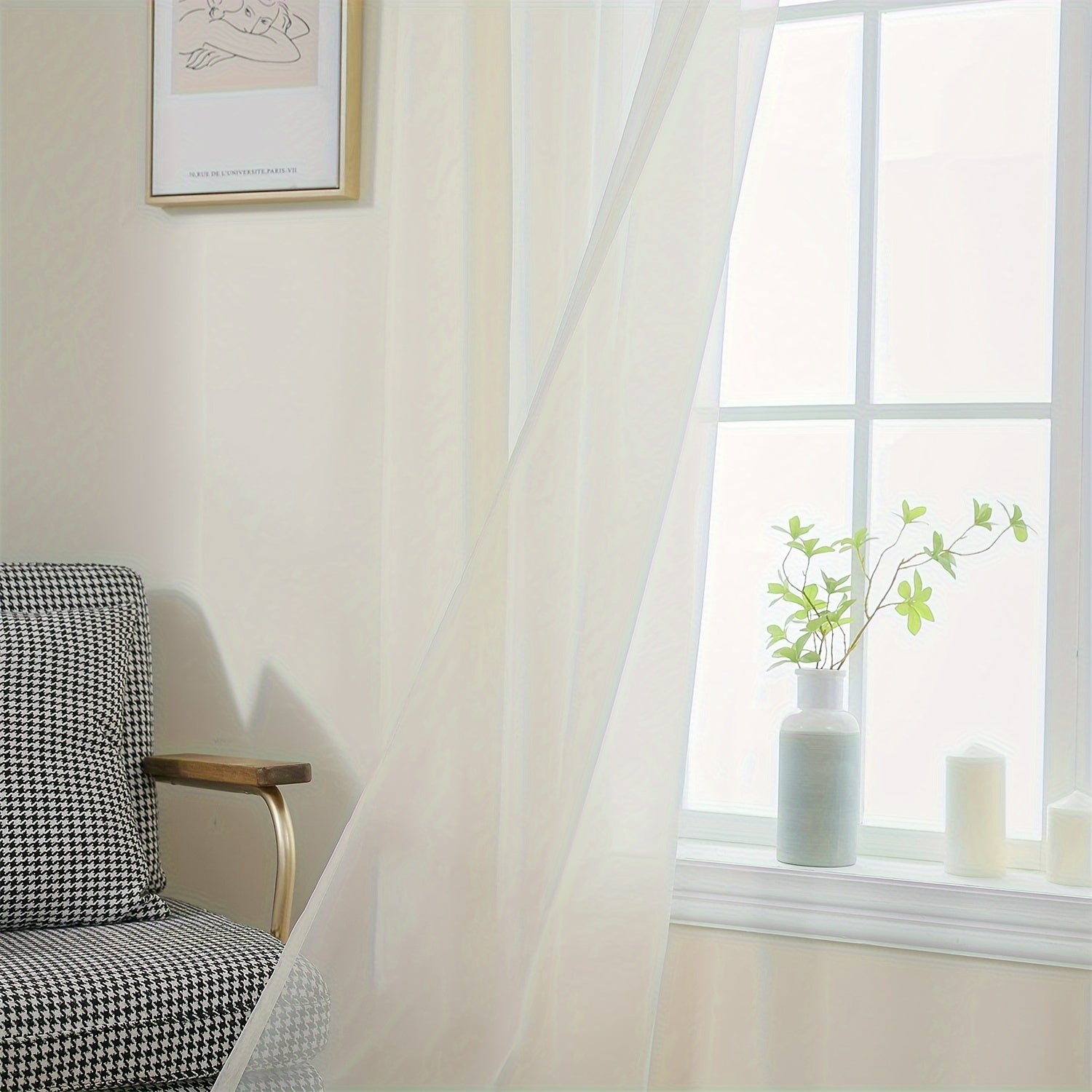 Semi-transparante Gordijnen - 2-pack Lichte en Ademend Polyester Gordijnen voor Slaapkamer en Terrasdeuren