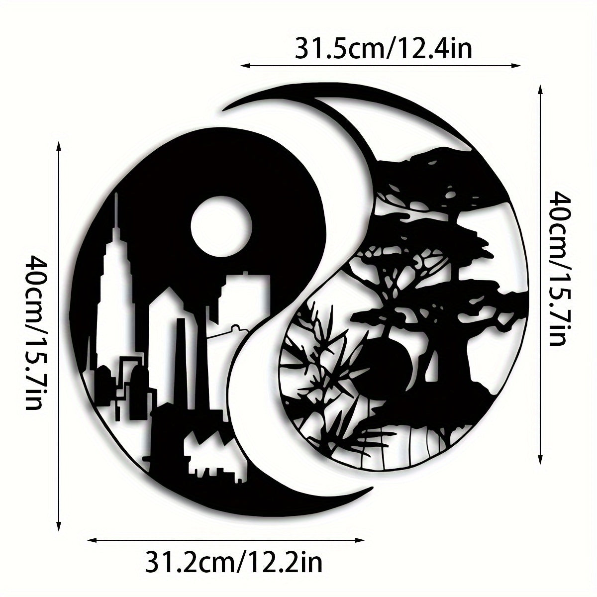 YinYangArt - Elegante Yin Yang Metalen Wandkunst Set
