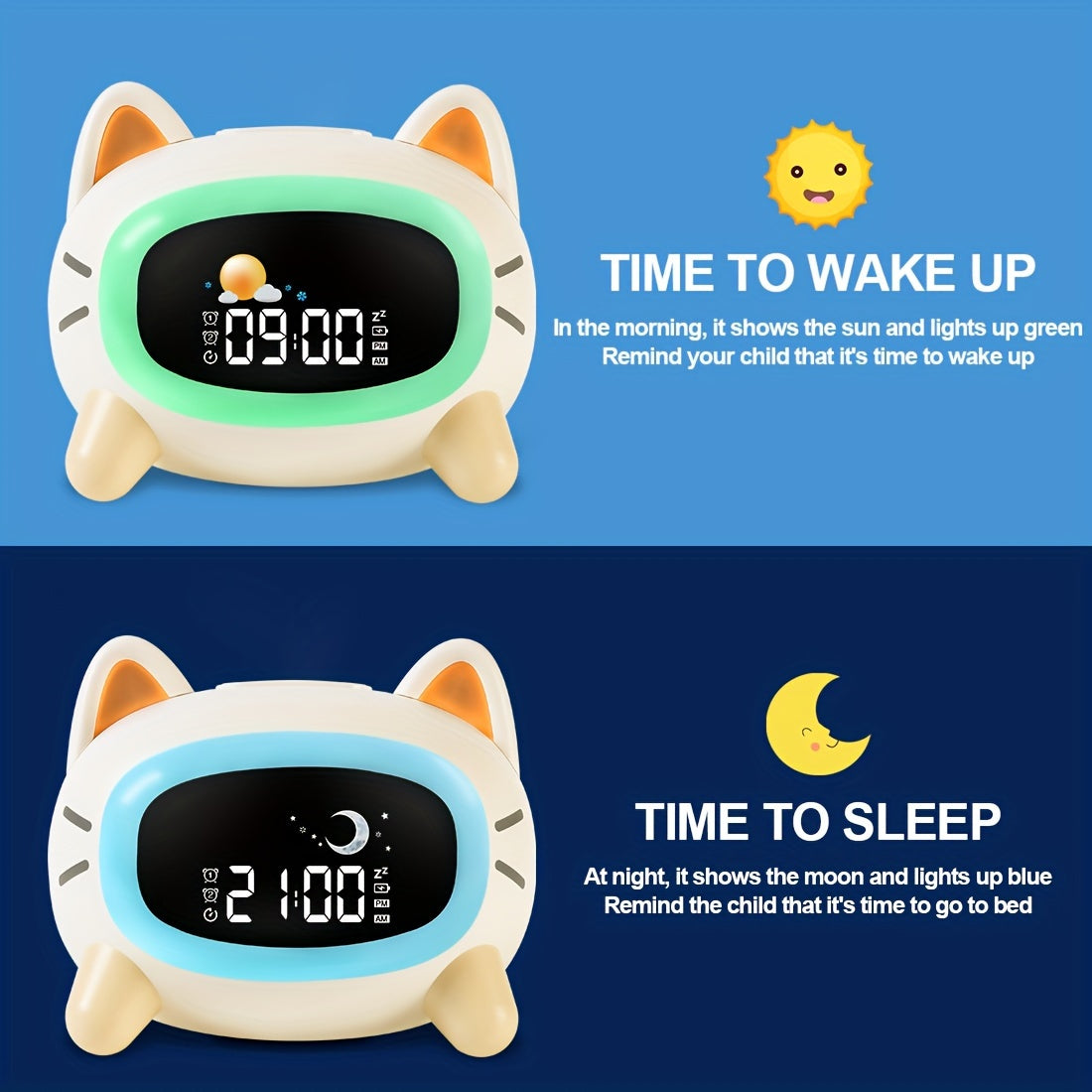 DreamClock - Slaaptraining Wekker met Nachtlampje en Witte Ruis