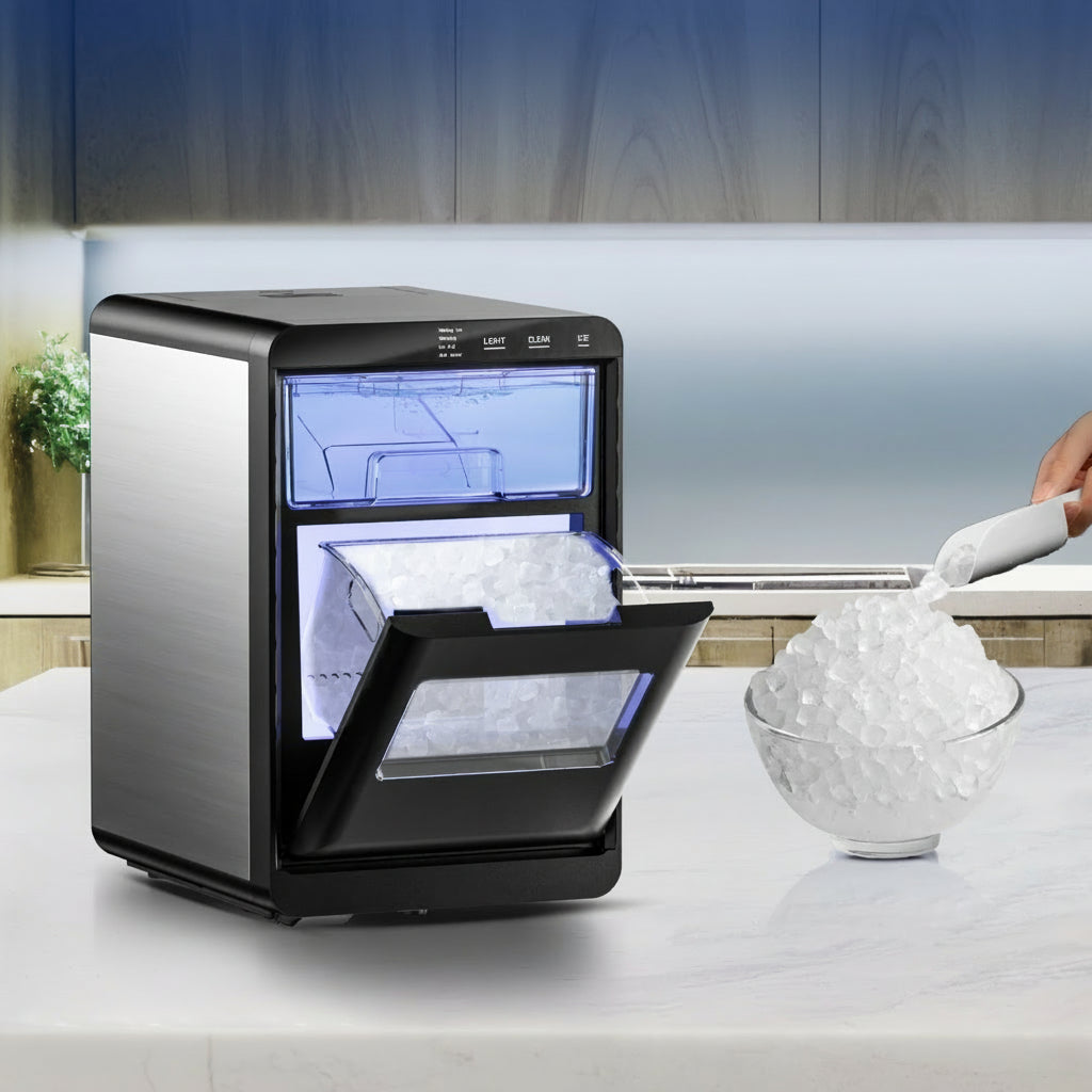 Máquina de cubos de gelo compacta em aço inoxidável arrefecimento rápido automática quadrada