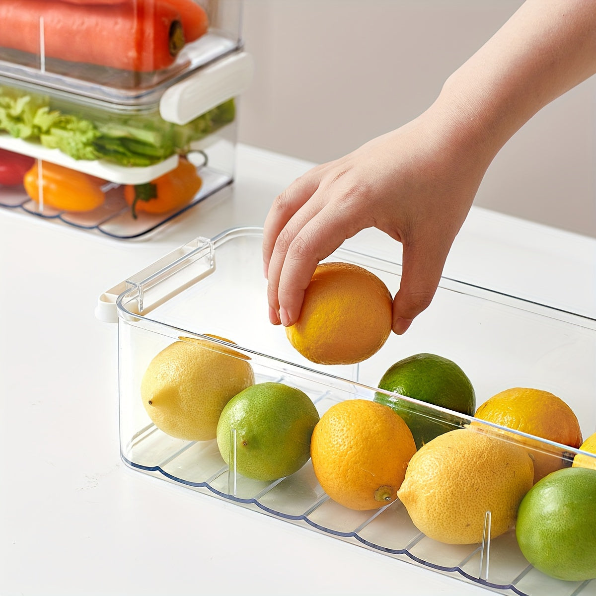 1 stuks Koelkast Opbergdoos – Voedselveilige PET Bewaarcontainer, Enkel/Dubbel Laag