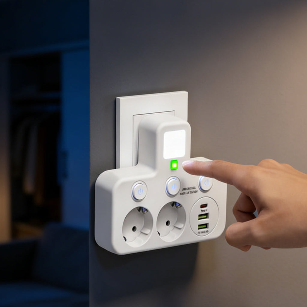 Smart Power Strip USB Night Light Home Office