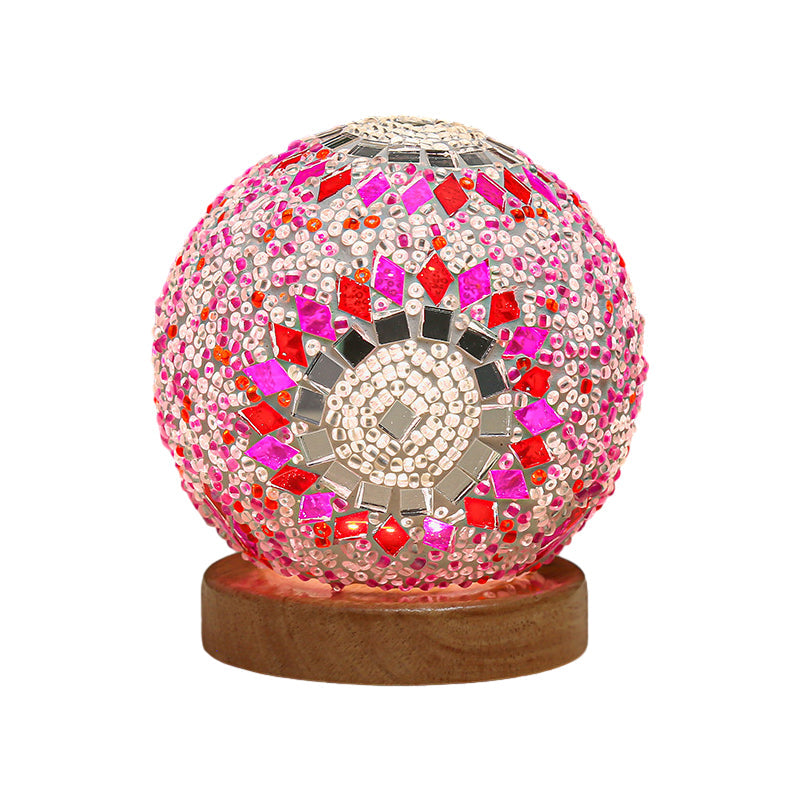 Luminara - Spherical LED Dimmable Glass Baroque Table Lamp Mosaic 3.9"