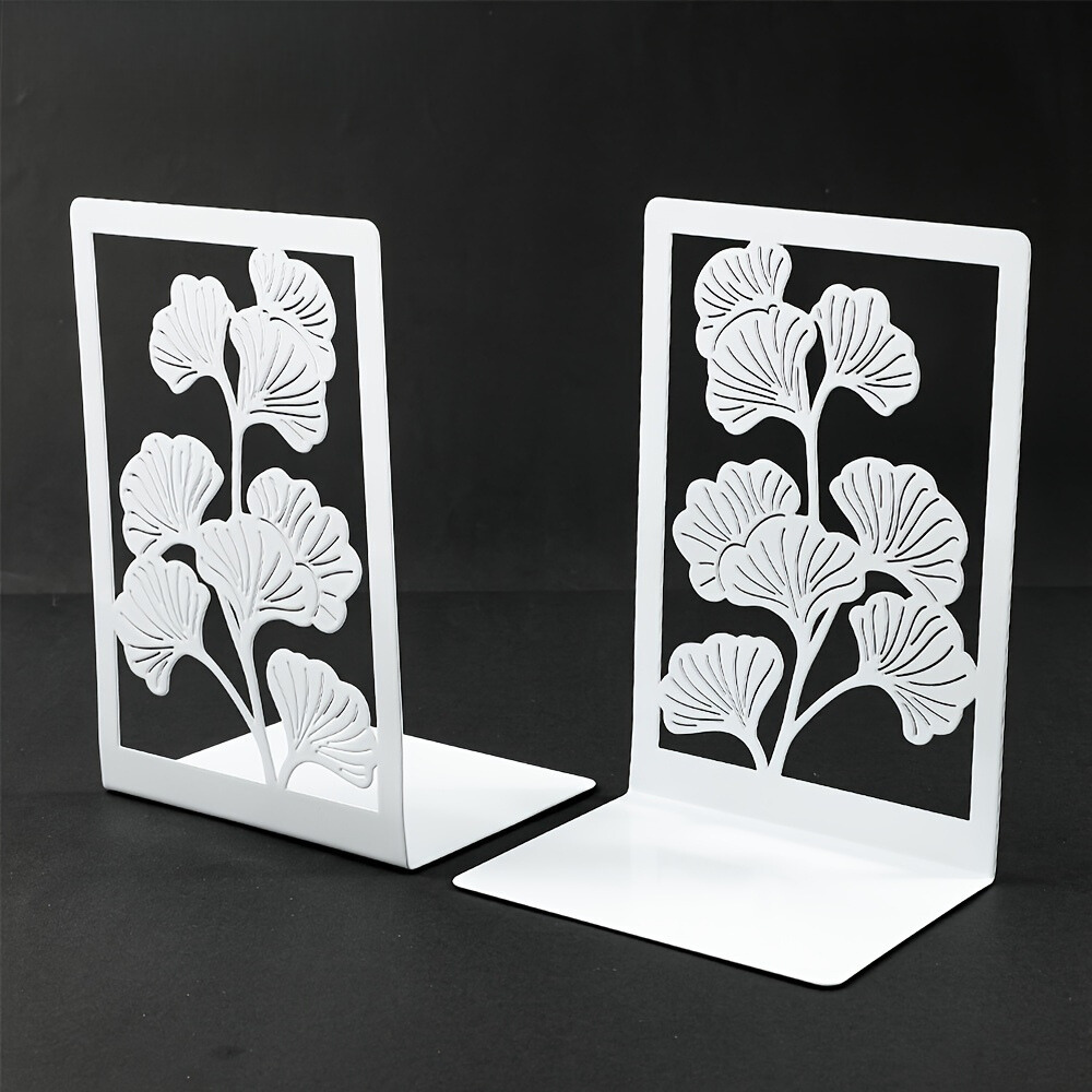 IronGinkgo - Set van metalen Ginkgo blad boekensteunen voor kantoor & thuis