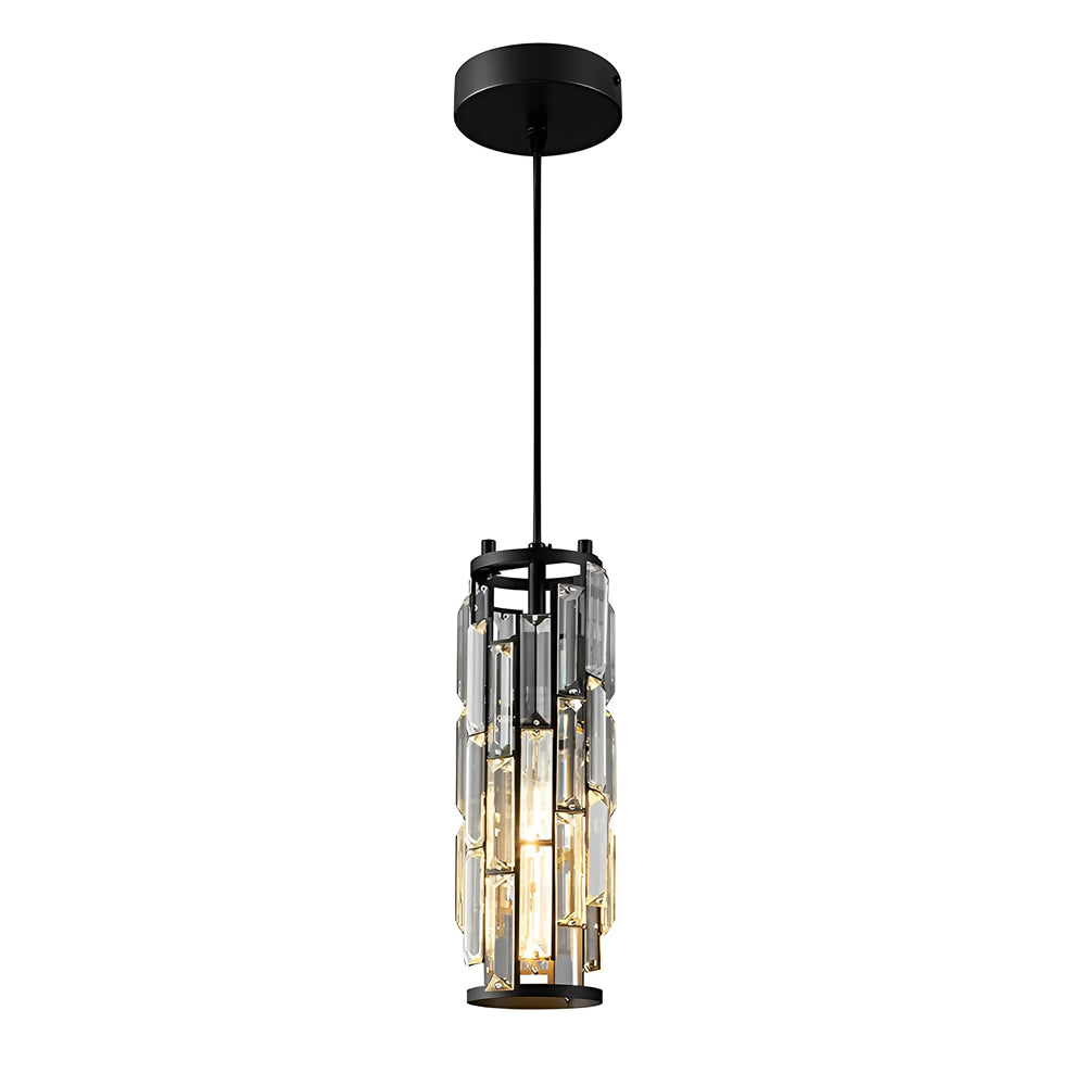 VintageCrystal - Industrial Hanging Lamp of Glass and Iron for Living Room and Dining Room
