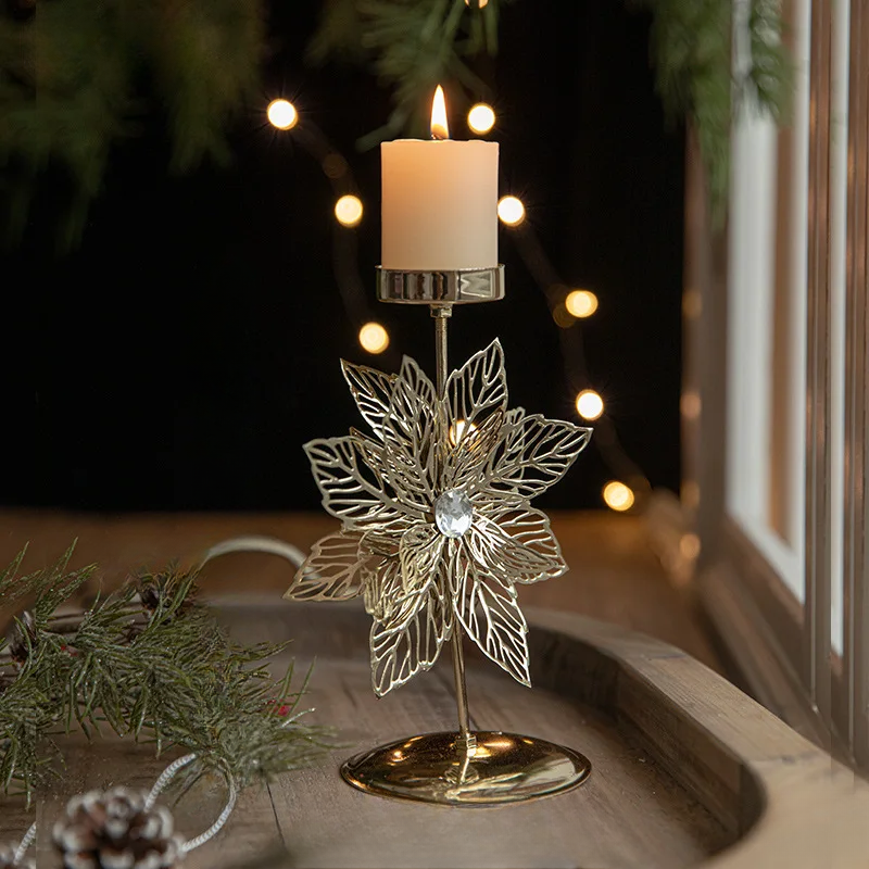 Glans - Gouden Ster- en Kerstboom Kaarsenhouder