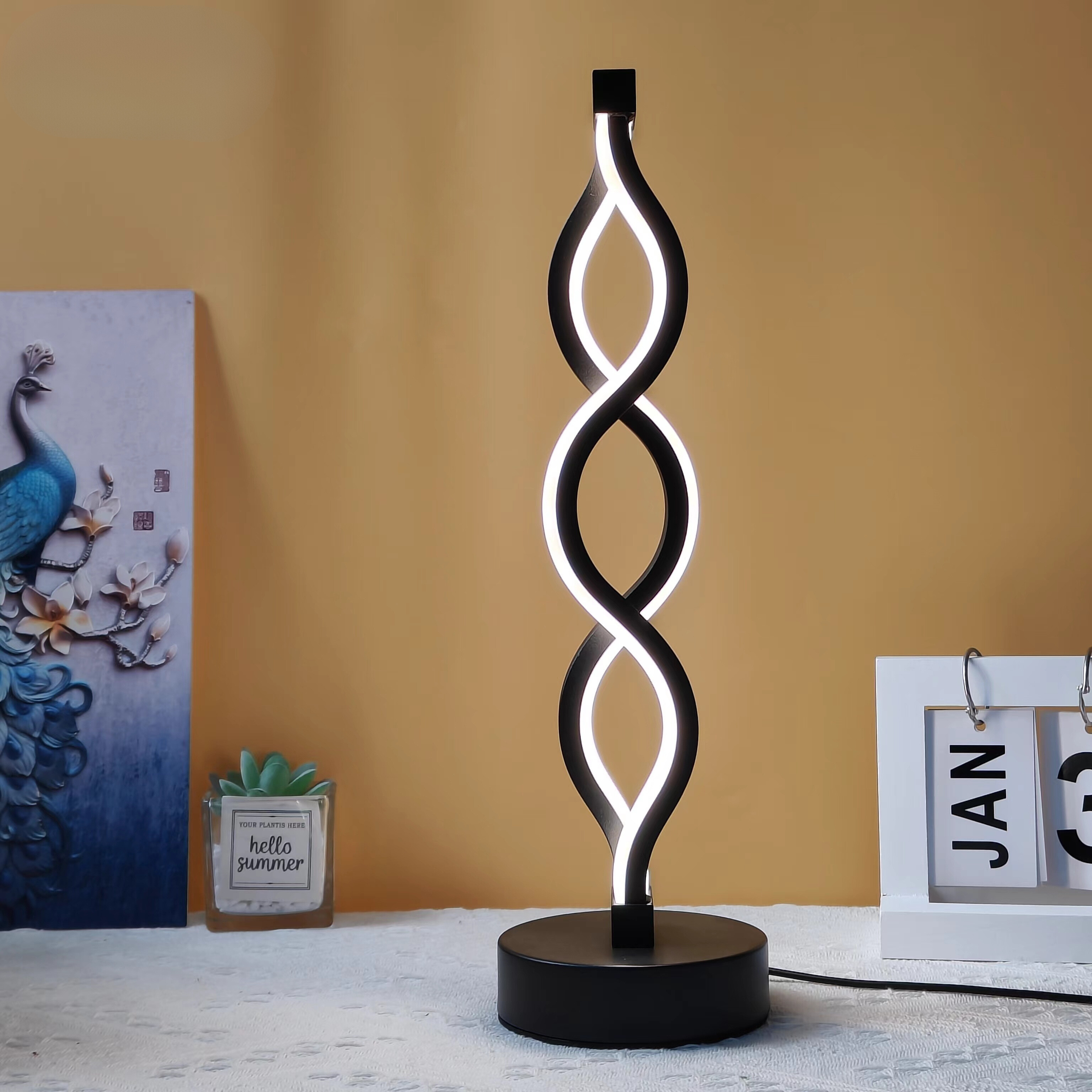 SeaWave - Unieke Aluminium Bureaulamp met Dimbare LED Verlichting