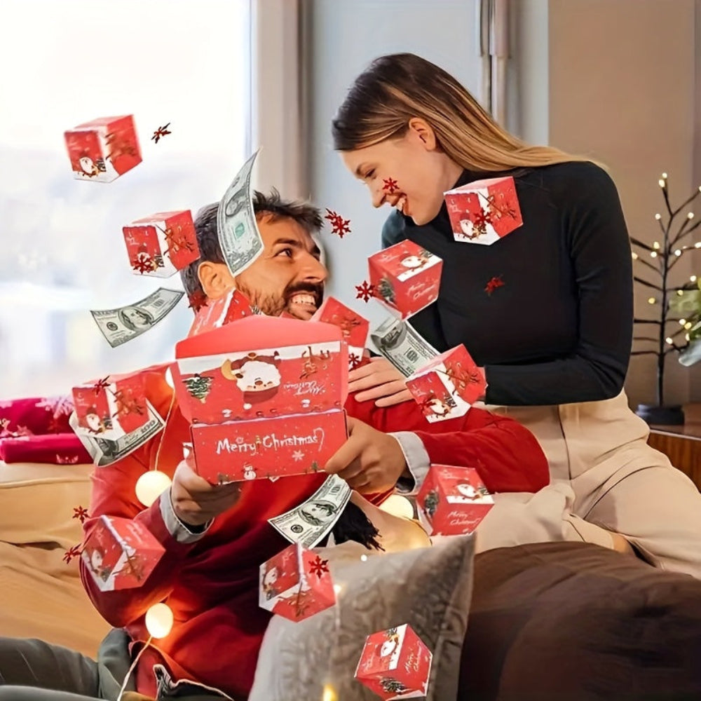 Kerstkaarten Adventskalender Cartoon Ontwerpen Geldverpakking