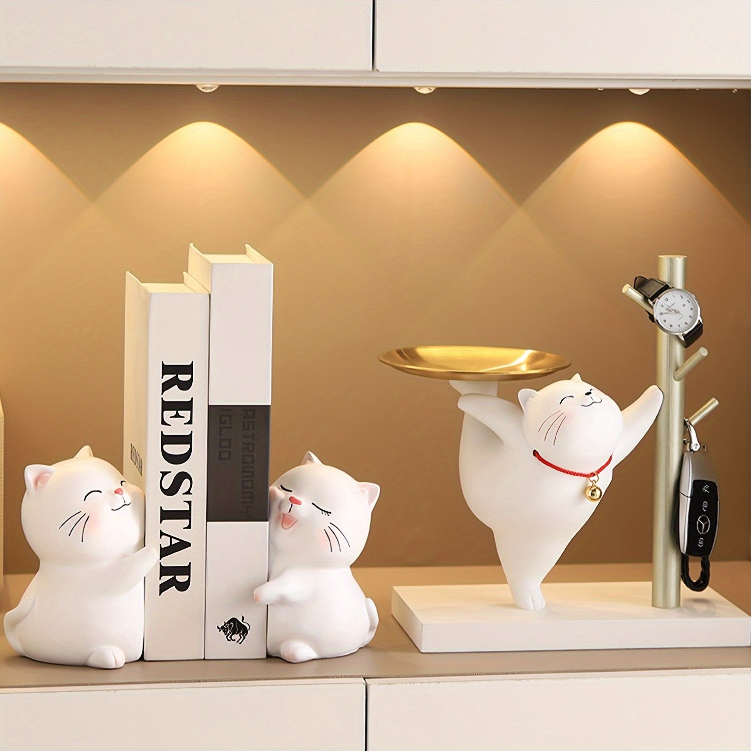 LoveCats - Fermalibri Gatto Peloso Incantevole - Perfetto per Decorazione Casa & Ufficio