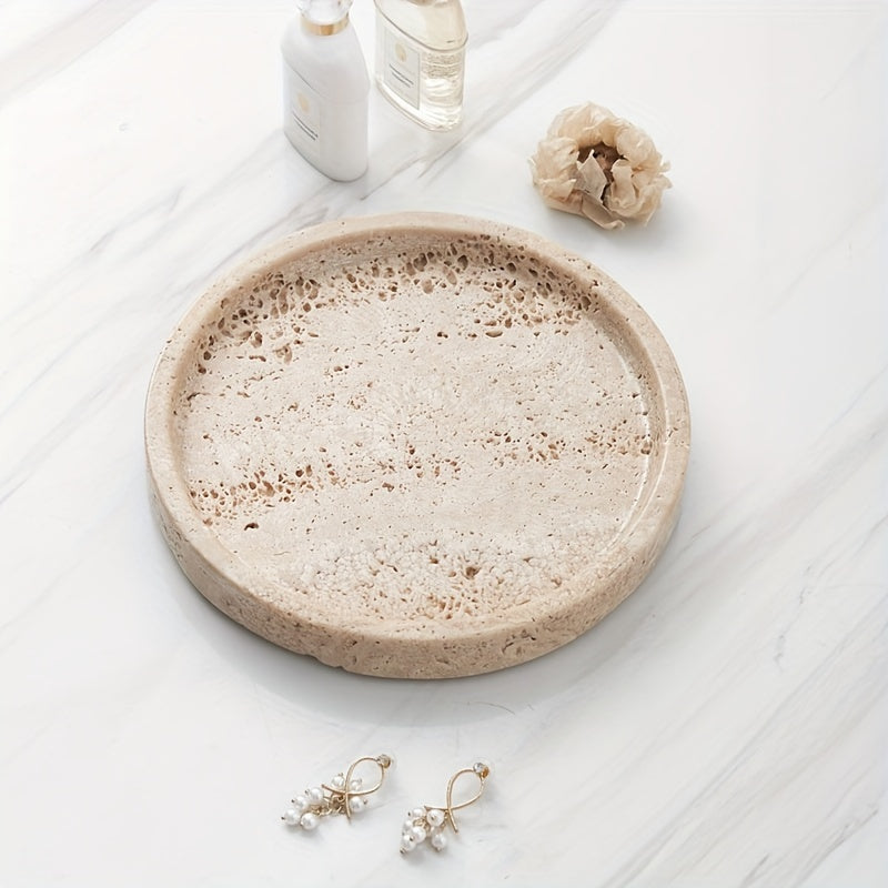 MarbleTray - Ronde Marmeren Dienblad 8 Inch | Gepolijst voor Decor & Opslag