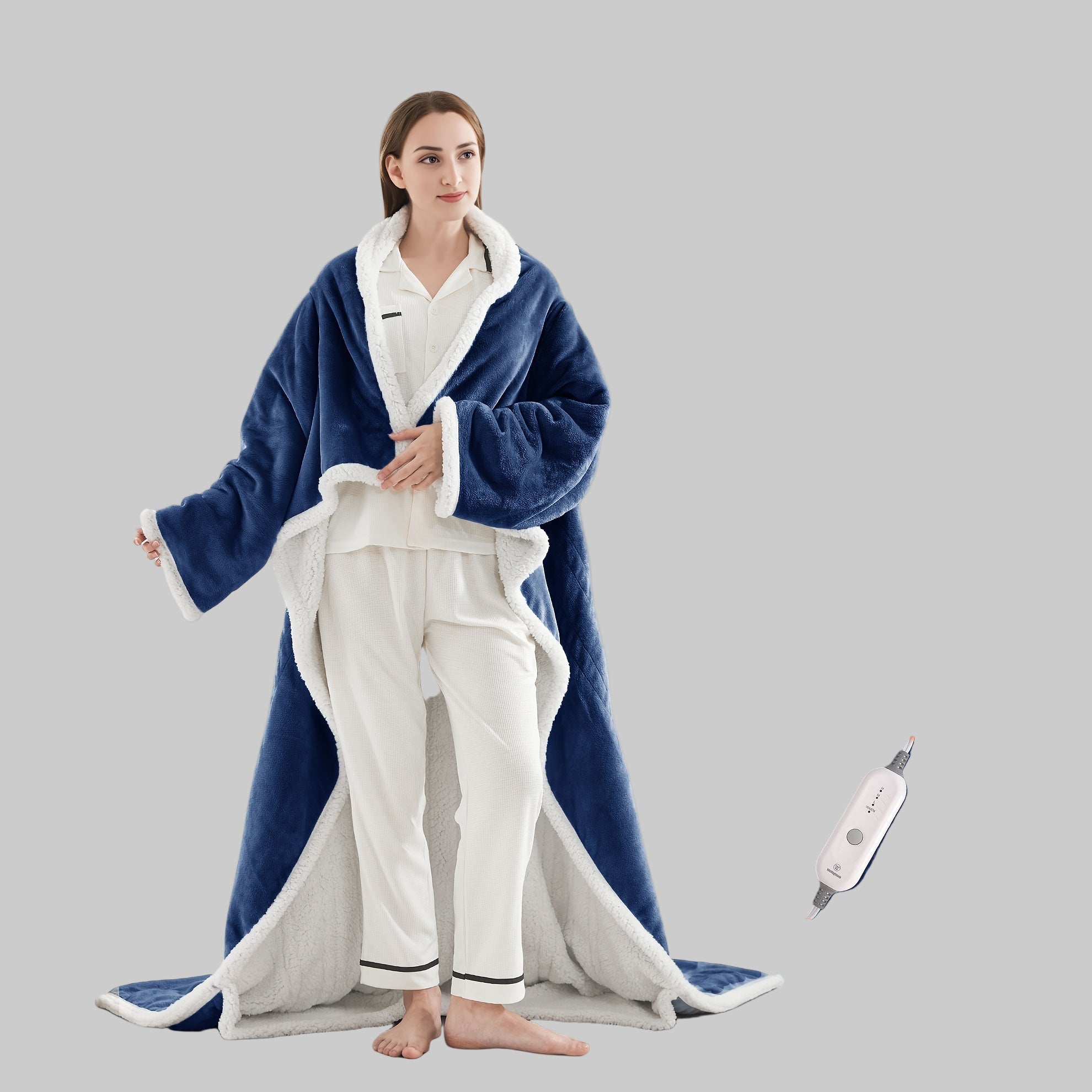 Elektrische Deken Flanel Verwarmd Poncho Warmte Instelbaar