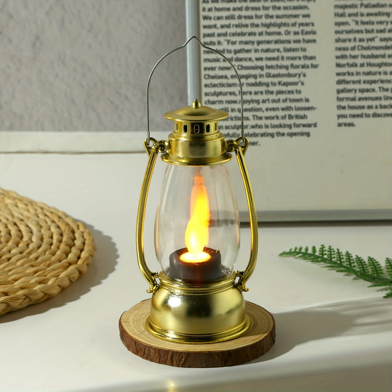 VintageGlow - LED Kerosine-Stijl Tafellamp met Gele Vlam