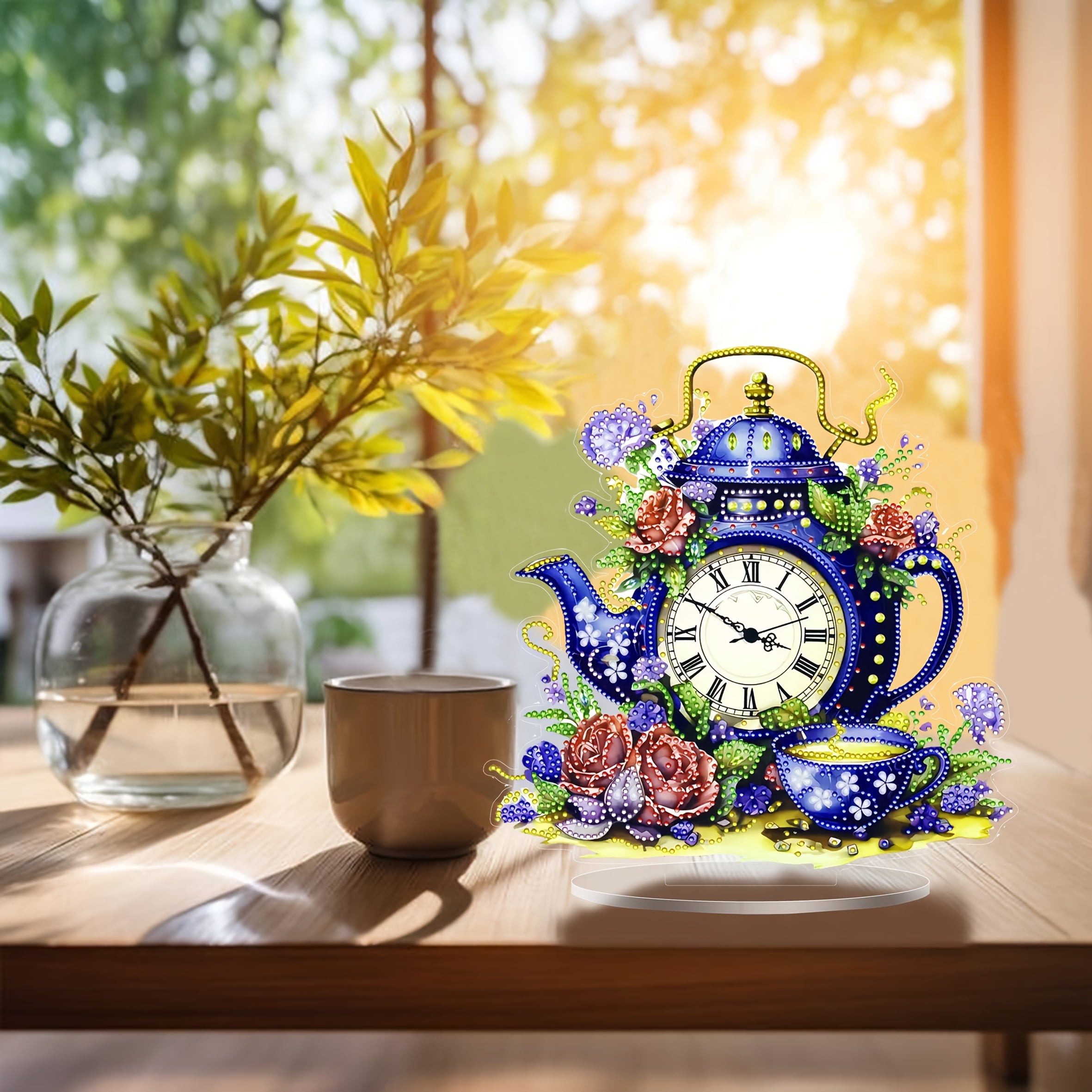 DecoClock - Elegant Acrylic Theepot Klok