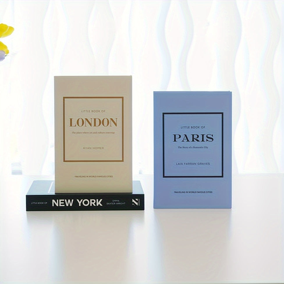 Set classico di fermalibri con 3 libri finti - Elegante decorazione per mensole
