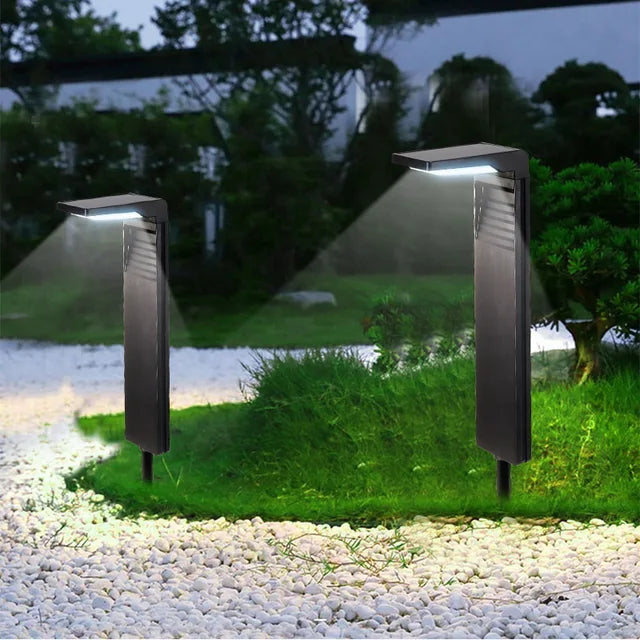 LumiFlora – Set da 2 pezzi di illuminazione solare da giardino, luci LED impermeabili per vialetti esterni