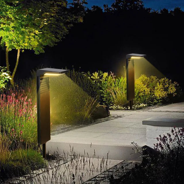 LumiFlora – Set da 2 pezzi di illuminazione solare da giardino, luci LED impermeabili per vialetti esterni
