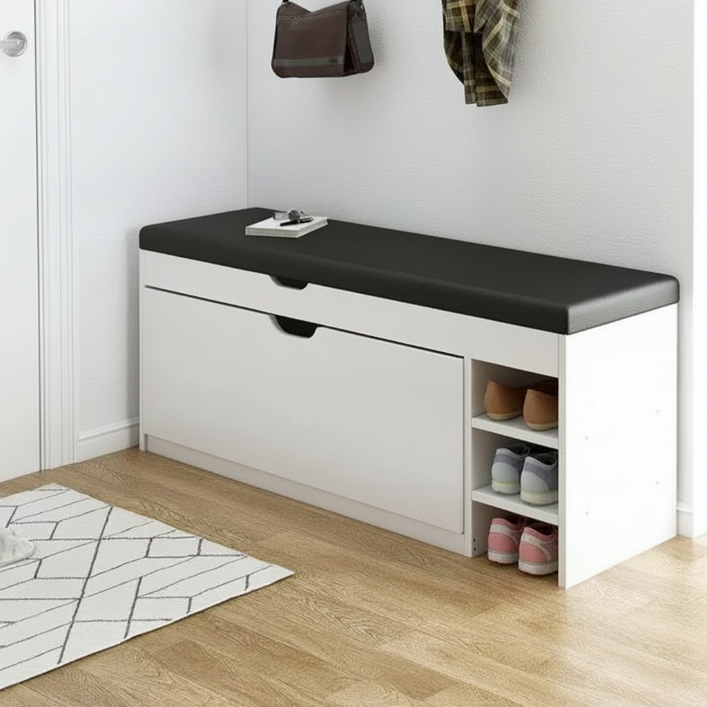 3-in-1 Shoe Cabinet Bench Space Saver Folding Storage Solution 1