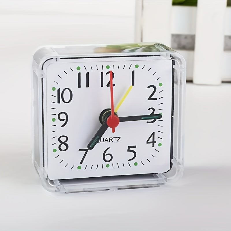TimeSquare - Eenvoudige Witte Vierkante Wekker voor Slaapkamer & Bureau