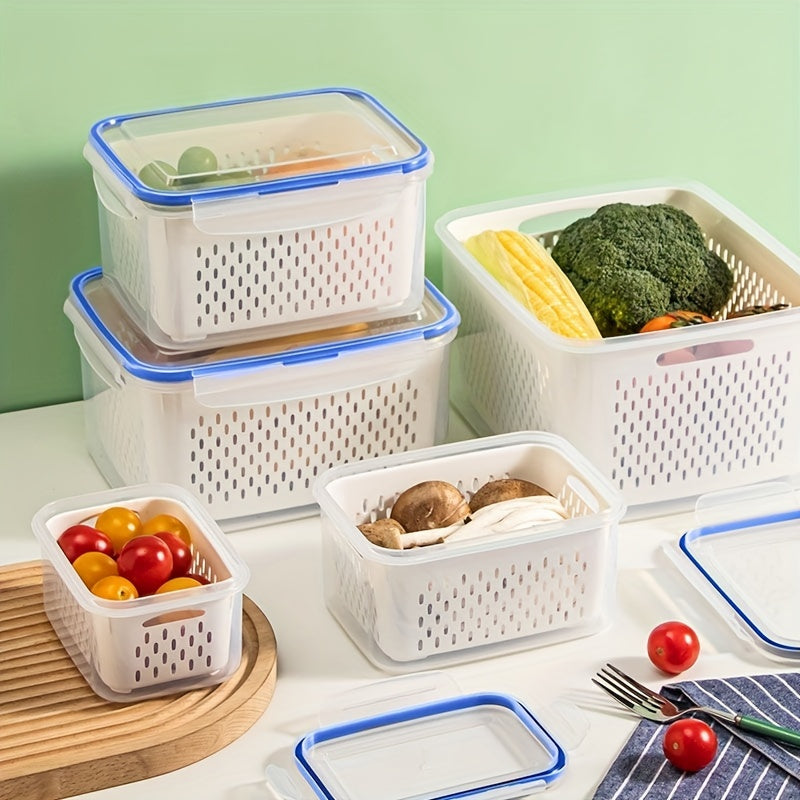 4-delige Set Opbergcontainers – Multifunctionele Lekvrije Voedseldozen met Deksel
