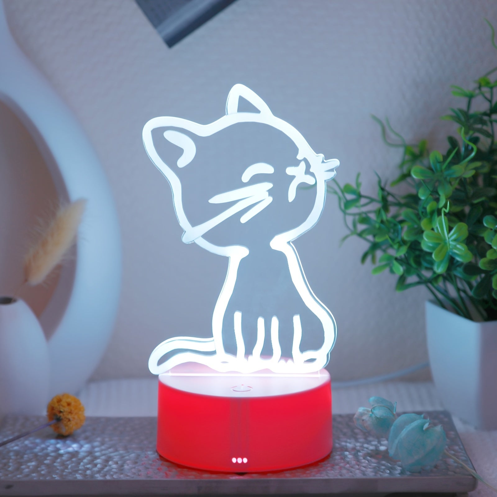 GlowPaw - Touch-Controlled 3D Kat Nachtlamp