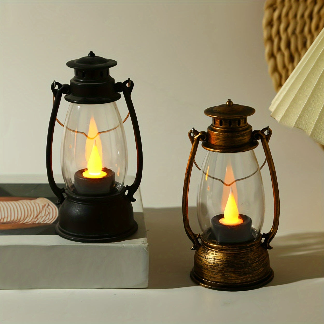 VintageGlow - LED Kerosine-Stijl Tafellamp met Gele Vlam