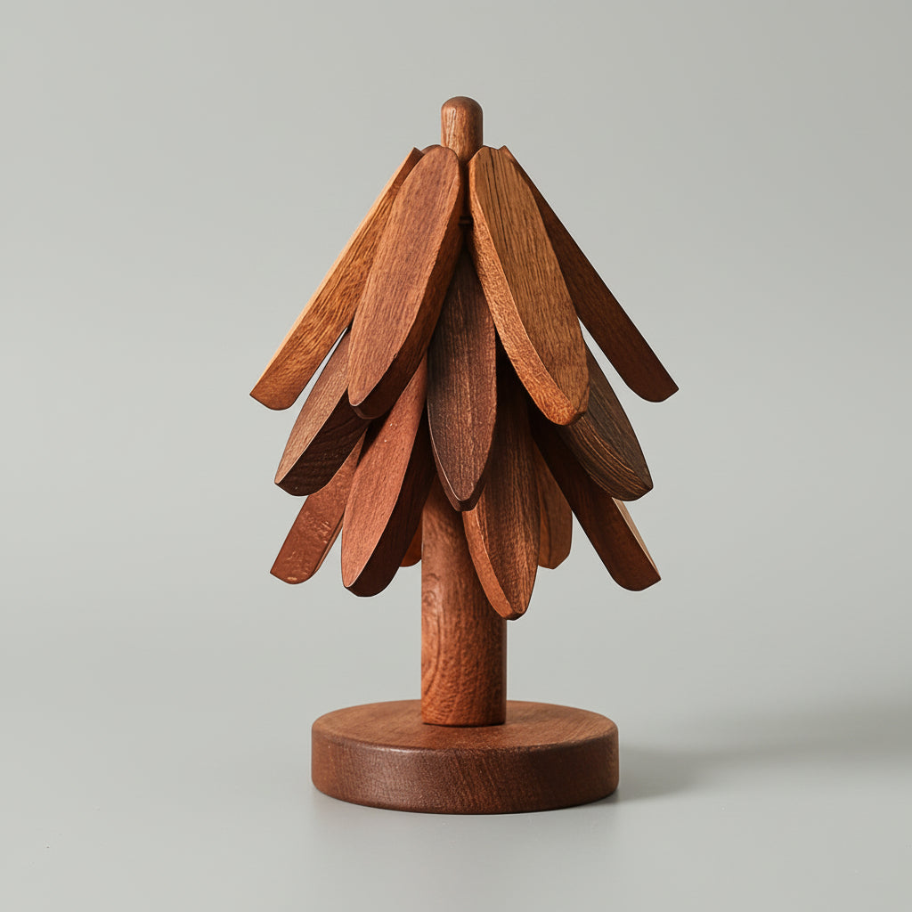 Decoração de Árvore de Natal em Madeira Criadora de Ambiente Elegante para as Festas