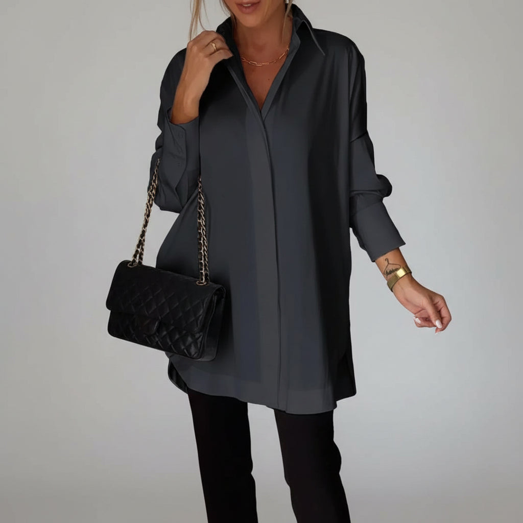 Long Polo Blouse Dames Ademend Stijlvol Elke Dag