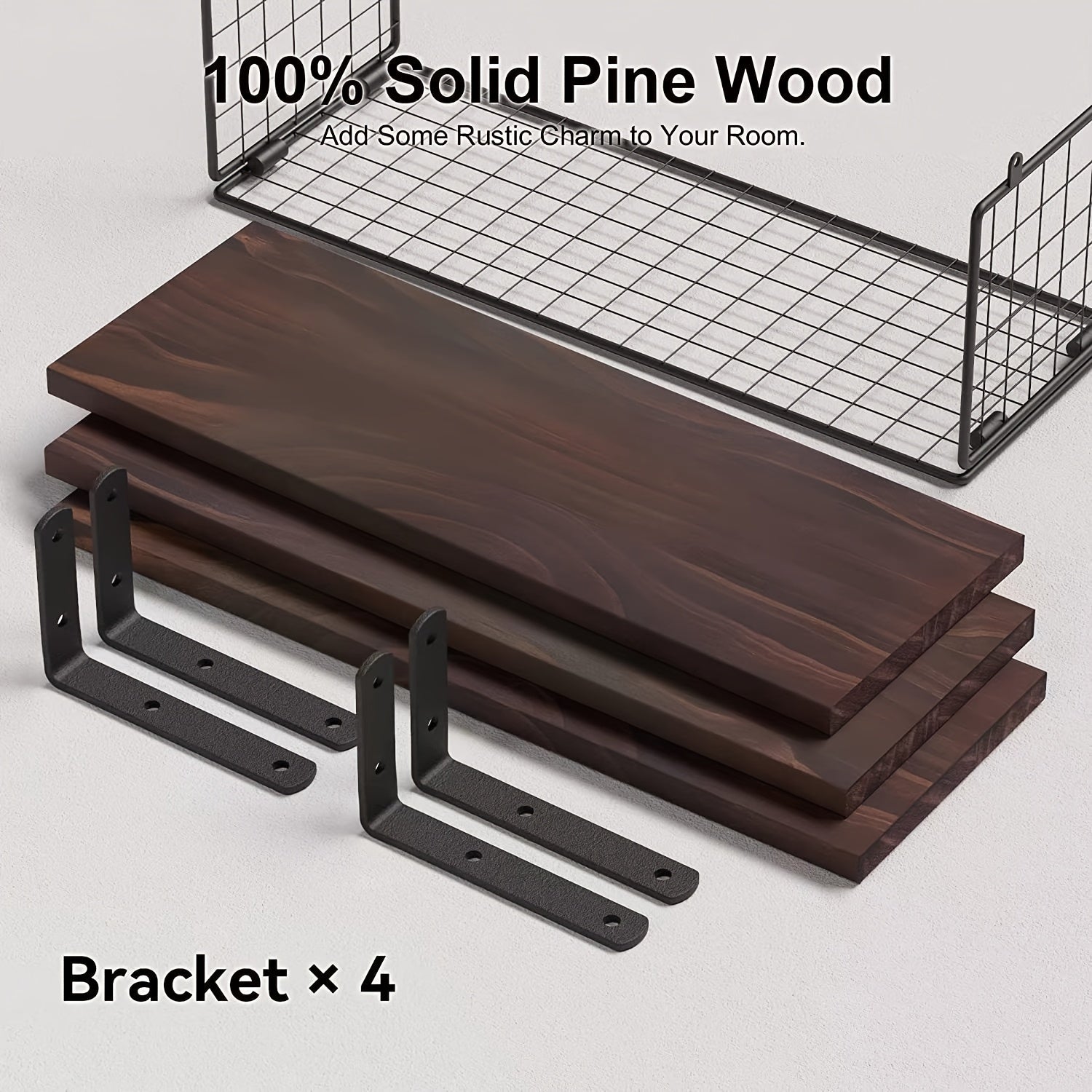 ShelfSet - Houten Drijvende Opbergrekken - Set van 3 Badkamer Planken