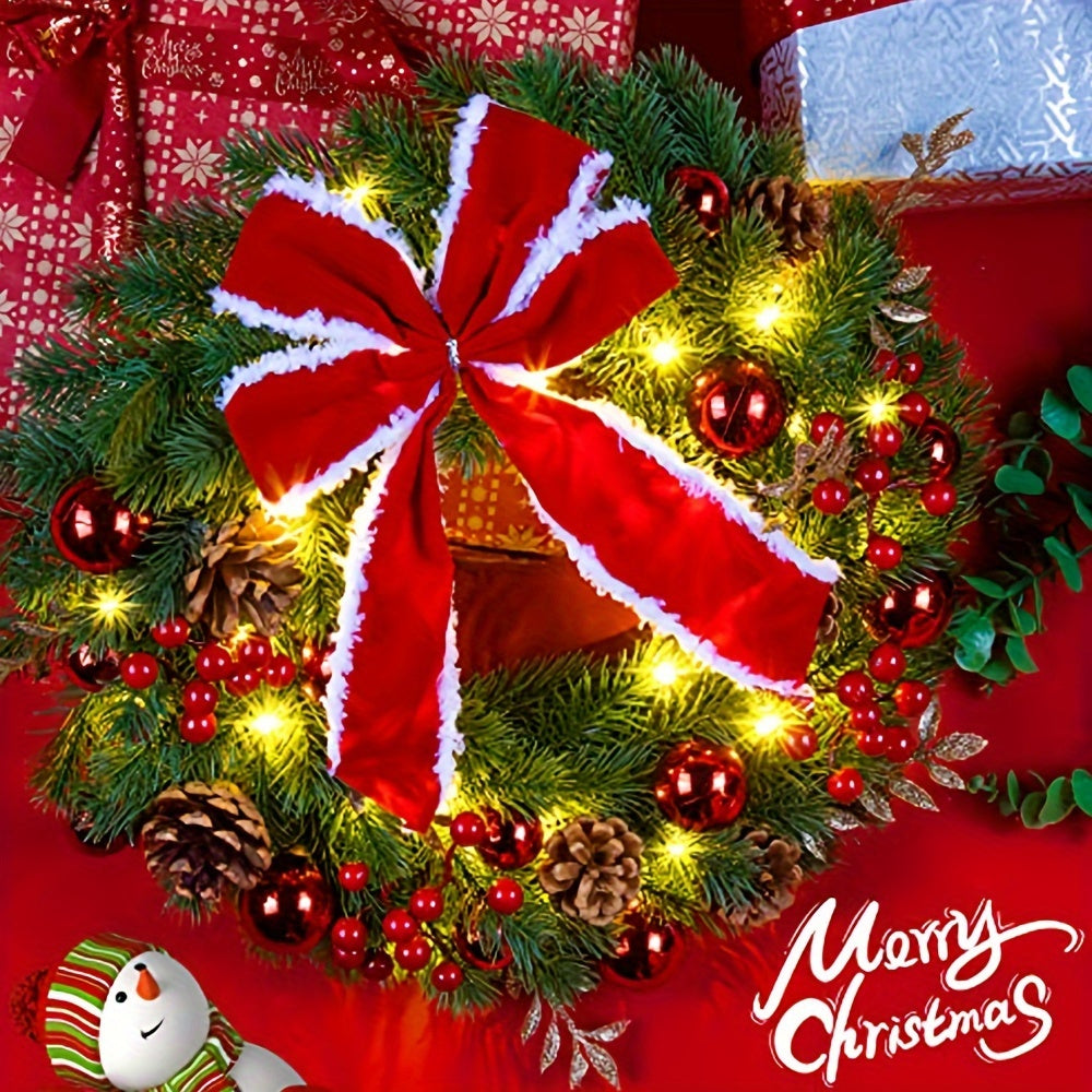 HolidayCharm - 44.98cm Feestelijke Kerstkrans voor Voordeur & Muurdecoratie