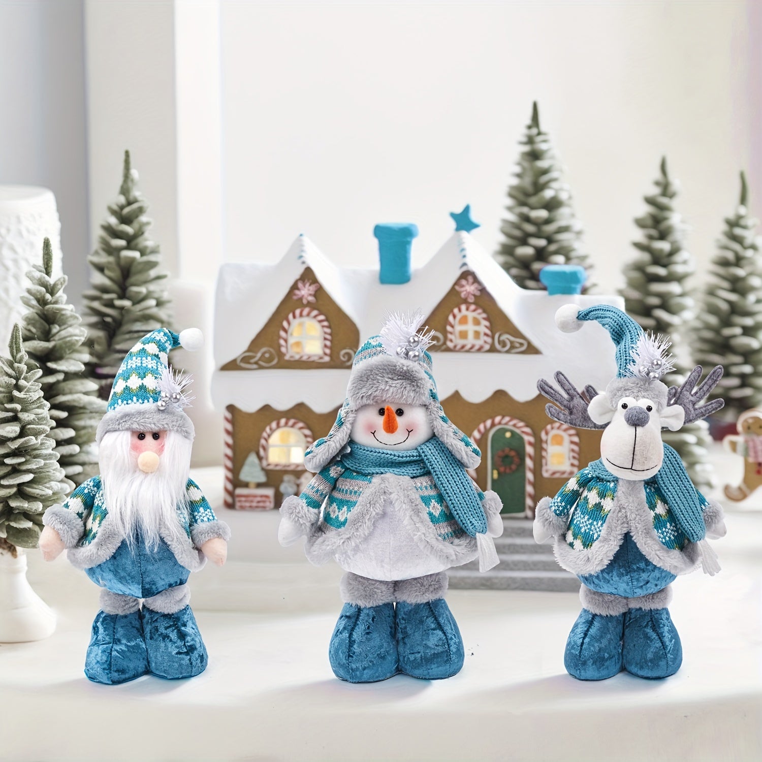 FestiveStijl - Grote Kerstdecoratieset (Kerstman, Rendier, Sneeuwpop & Kabouter)