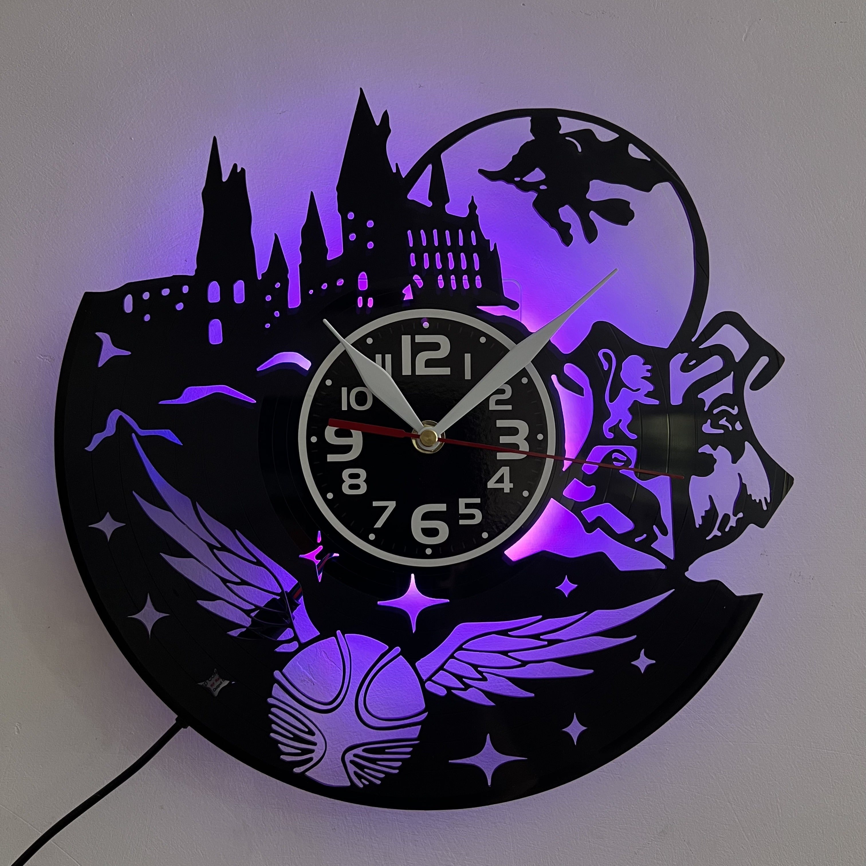 Stille LED Vinyl Record Wandklok - Perfect Voor Woonkamer, Slaapkamer, Keuken & Kantoor Decor | Ideaal Cadeau Voor Verjaardag, Moederdag & Halloween