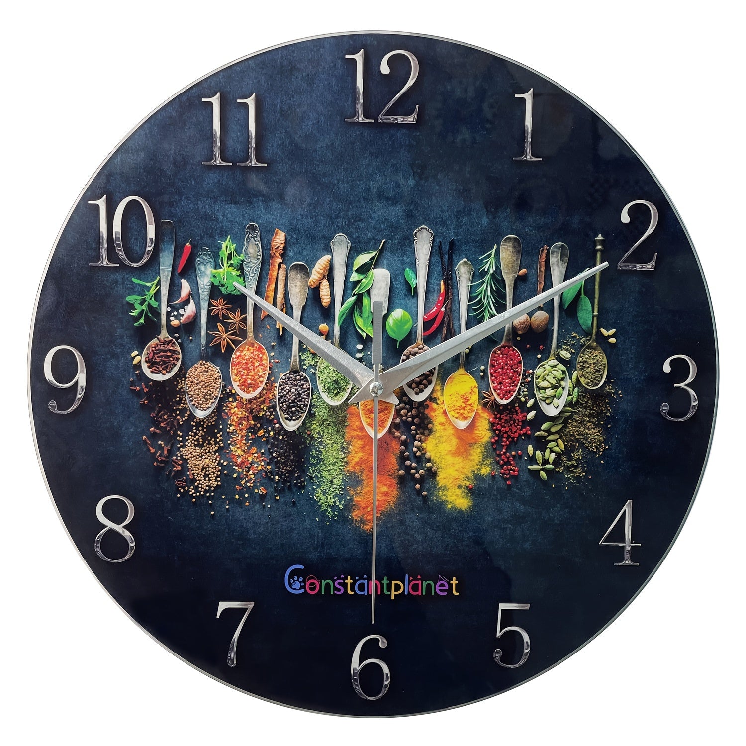 SpiceTime - Luxury Silent Wall Clock with Herb Pattern