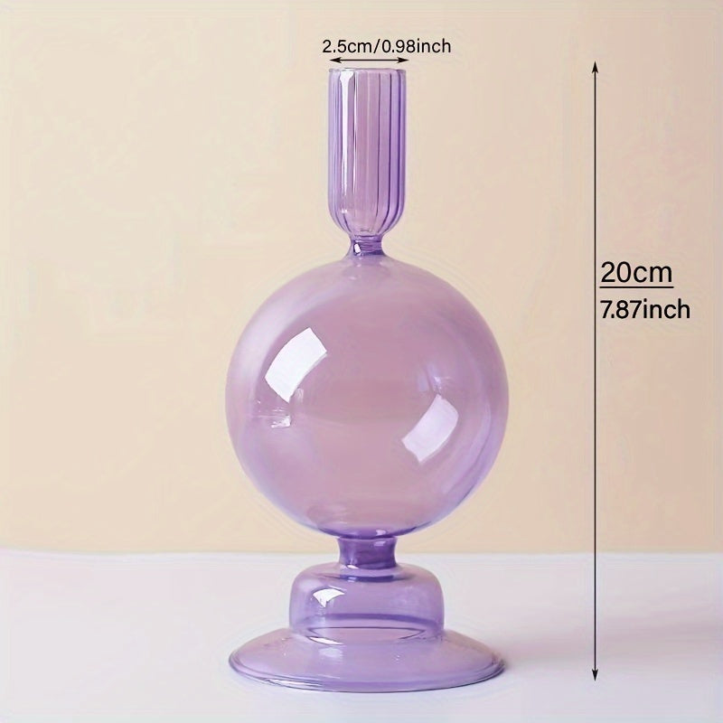 1pc Creatieve en Minimalistische Glazen Kandelaar Set - Gelakte Glazen Vaas Tafeldecoratie voor Woonkamer, Eettafel en Romantisch Diner